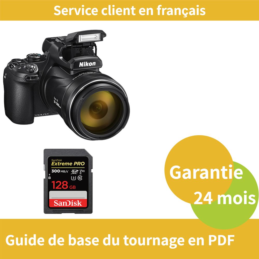 Nikon Coolpix P1000 Appareil photo numérique+SanDisk Extreme PRO carte SDXC UHS II