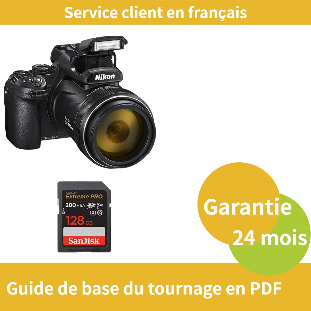 Nikon Coolpix P1000 Appareil photo numérique+SanDisk Extreme PRO carte SDXC UHS I