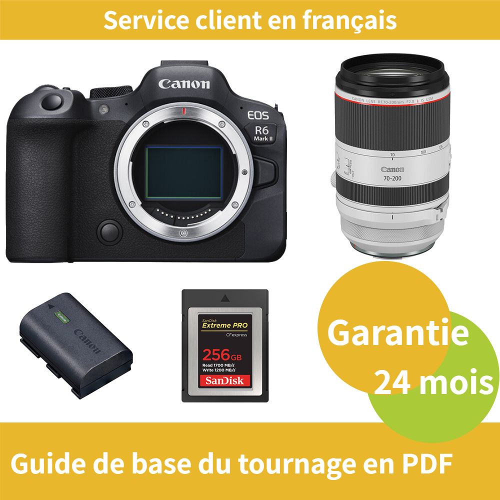 Canon EOS R6 Mark II caméra+Canon Objectif RF 70 200mm F2 8 IS USM+Canon batterie LP E6NH Officielle+SanDisk Extreme SD card PRO CFexpress Type B - vue 3