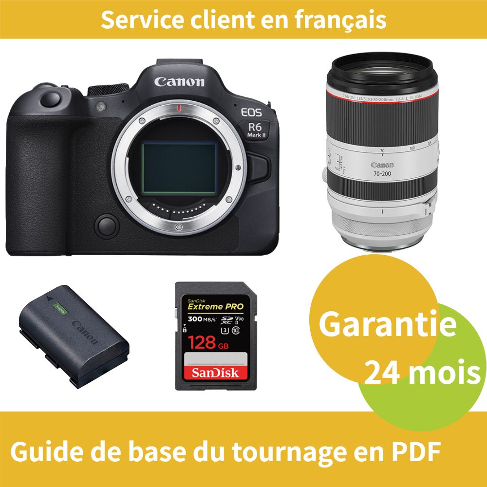 Canon EOS R6 Mark II caméra+Canon Objectif RF 70 200mm F2 8 IS USM+Canon batterie LP E6NH Officielle+SanDisk Extreme PRO carte SDXC UHS II - vue 3