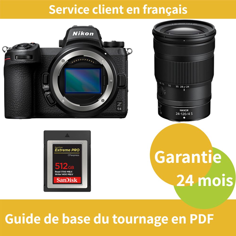 Nikon Z6 II Kit Z 24 120mm f4 camera+SanDisk Extreme SD card PRO CFexpress Type B