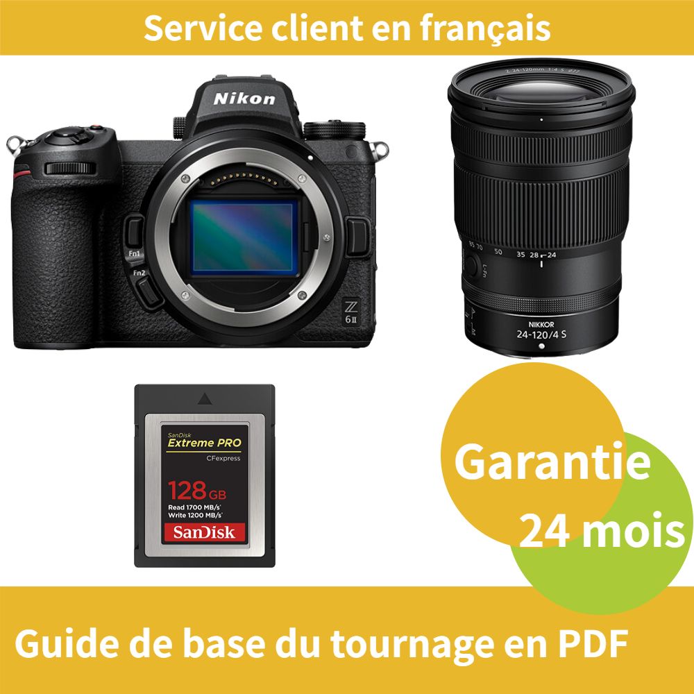 Nikon Z6 II Kit Z 24 120mm f4 camera+SanDisk Extreme SD card PRO CFexpress Type B - vue 3
