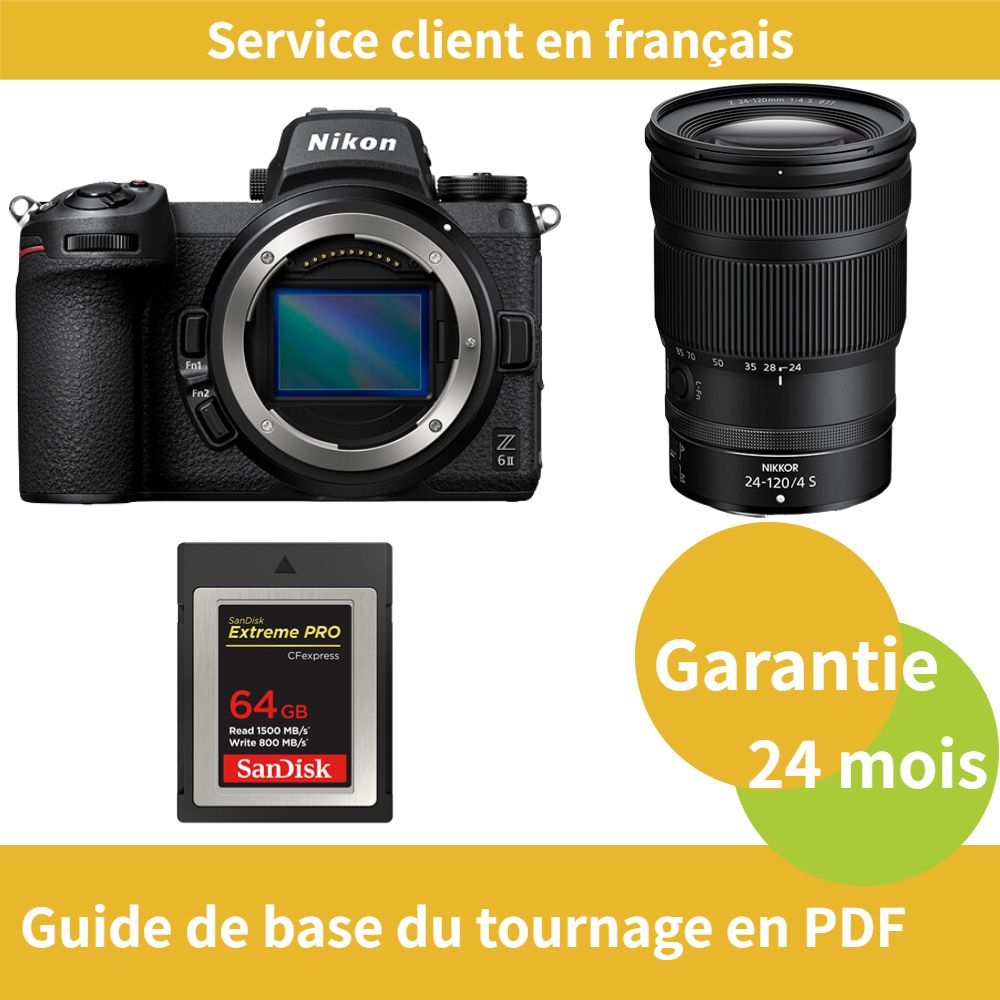 Nikon Z6 II Kit Z 24 120mm f4 camera+SanDisk Extreme SD card PRO CFexpress Type B - vue 2