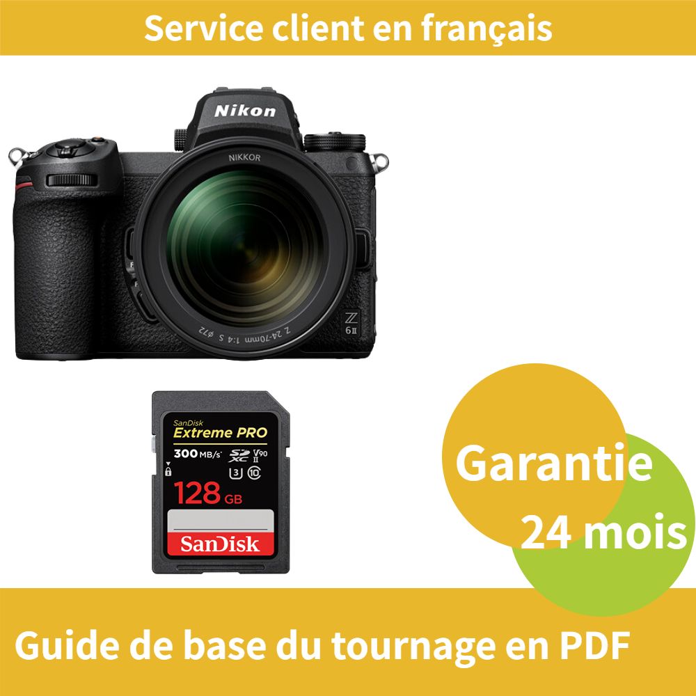 Nikon Z6 II Kit Z 24 70mm f4 camera+SanDisk Extreme PRO carte SDXC UHS II