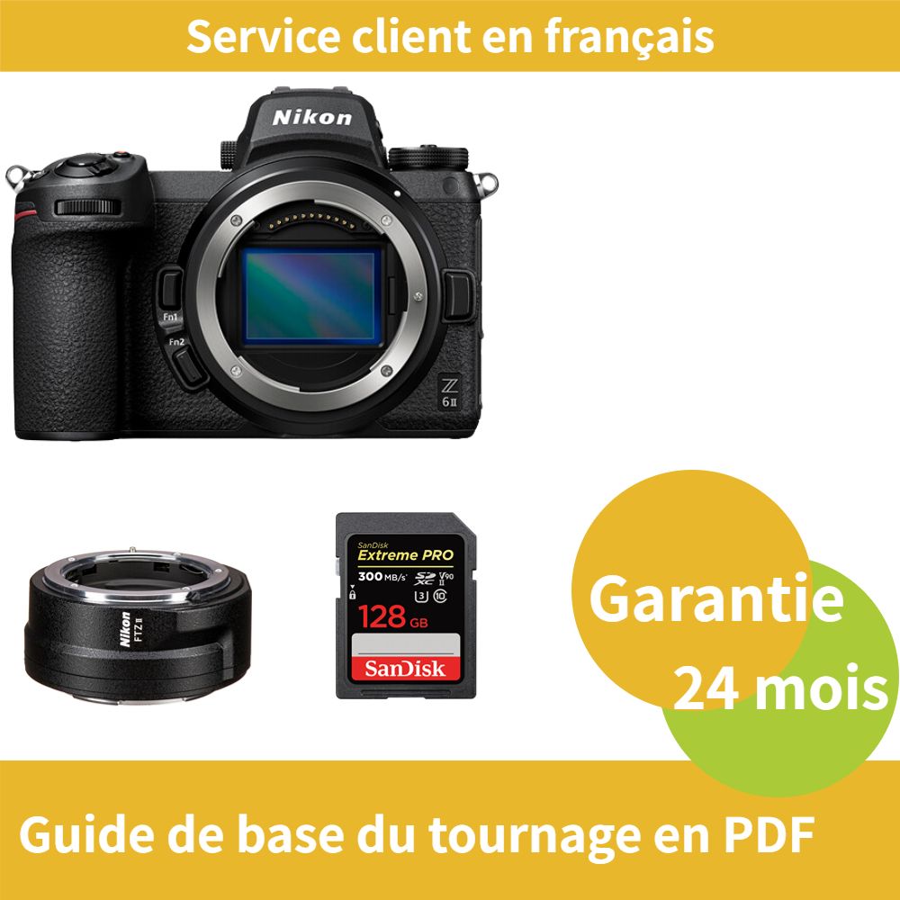 Nikon Z6 II caméra+Nikon Bague d'adaptation FTZ II+SanDisk Extreme PRO carte SDXC UHS II