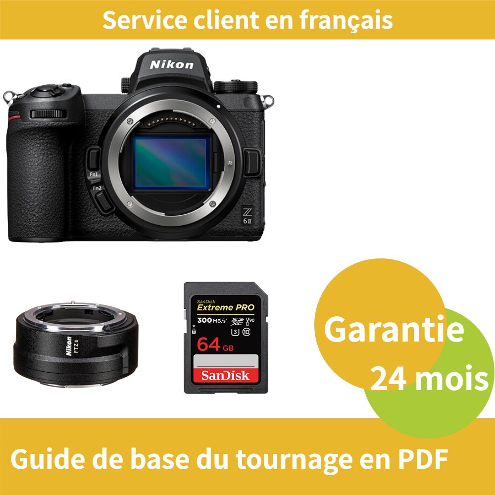 Nikon Z6 II caméra+Nikon Bague d'adaptation FTZ II+SanDisk Extreme PRO carte SDXC UHS II - vue 3