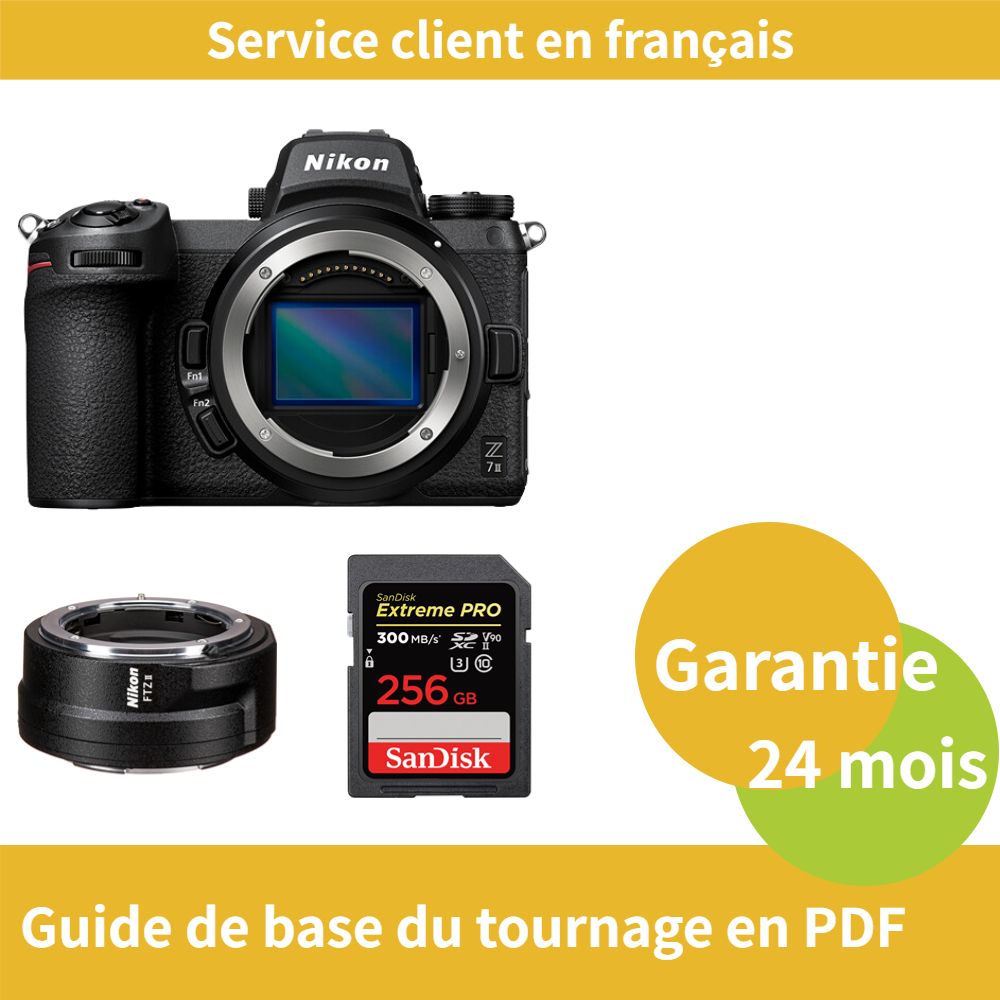 Nikon Z7 II Camera+Nikon Bague d'adaptation FTZ II+SanDisk Extreme PRO carte SDXC UHS II