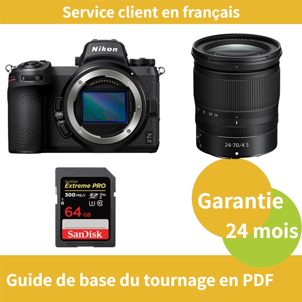 Nikon Z7 II Kit Z 24 70mm f4 Camera+SanDisk Extreme PRO carte SDXC UHS II - vue 2