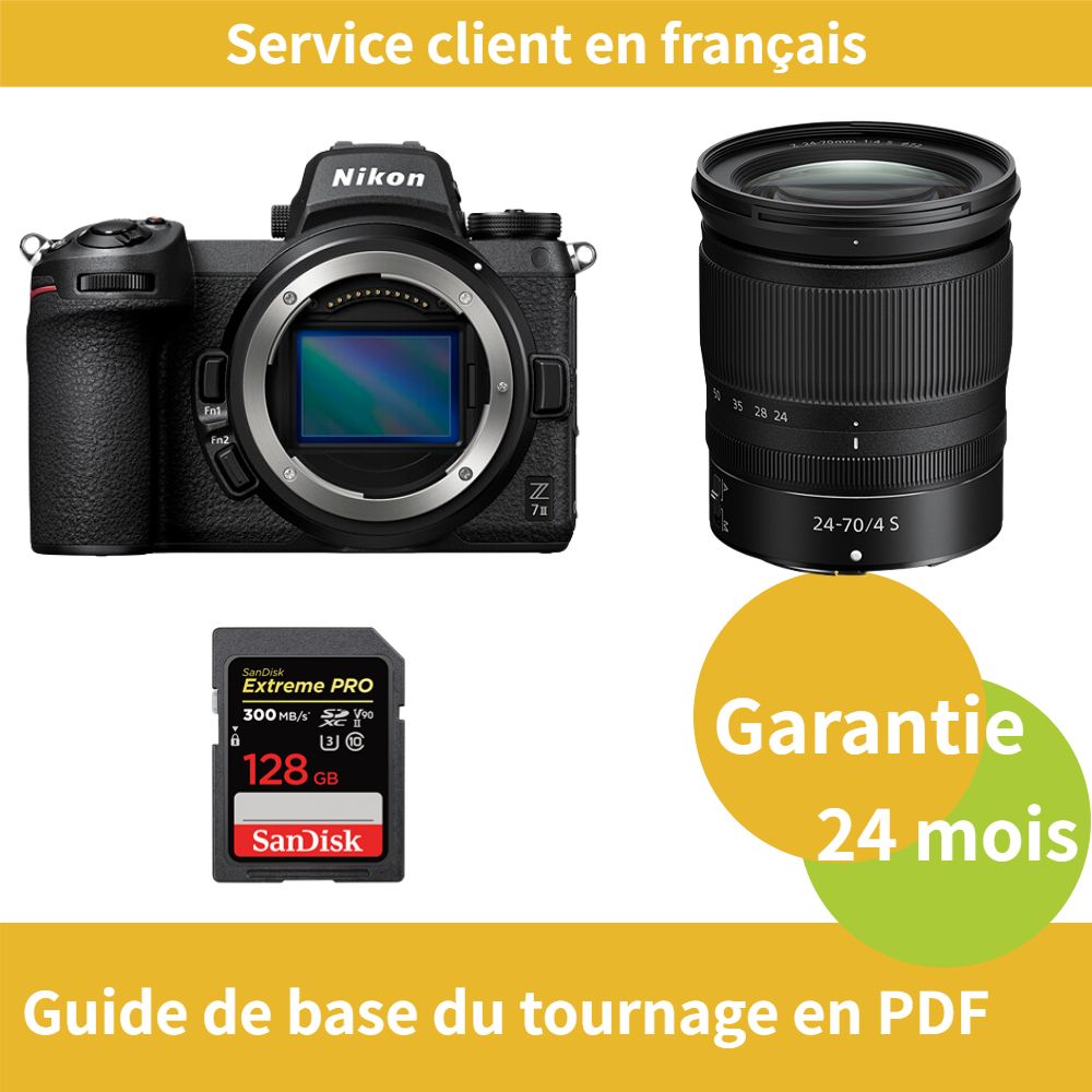Nikon Z7 II Kit Z 24 70mm f4 Camera+SanDisk Extreme PRO carte SDXC UHS II