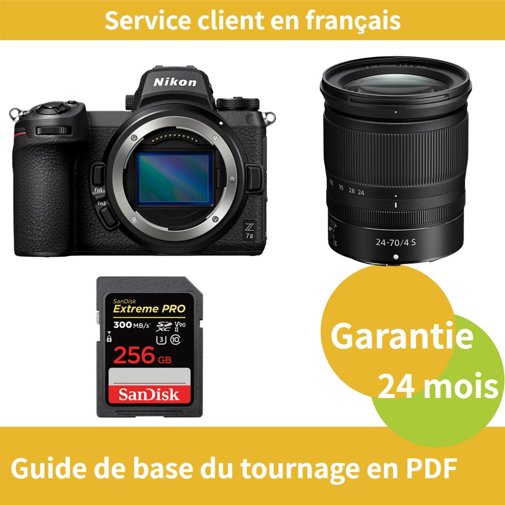 Nikon Z7 II Kit Z 24 70mm f4 Camera+SanDisk Extreme PRO carte SDXC UHS II - vue 3