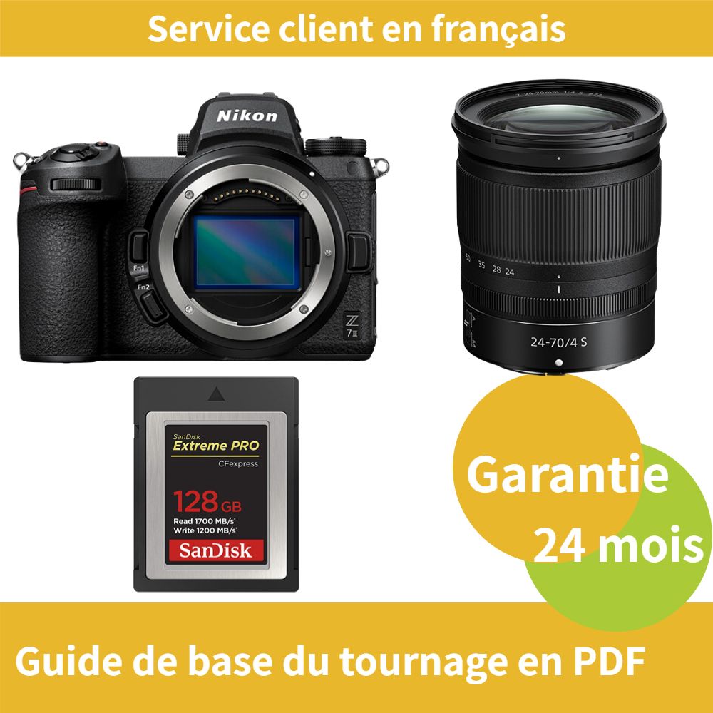 Nikon Z7 II Kit Z 24 70mm f4 Camera+SanDisk Extreme SD card PRO CFexpress Type B - vue 2
