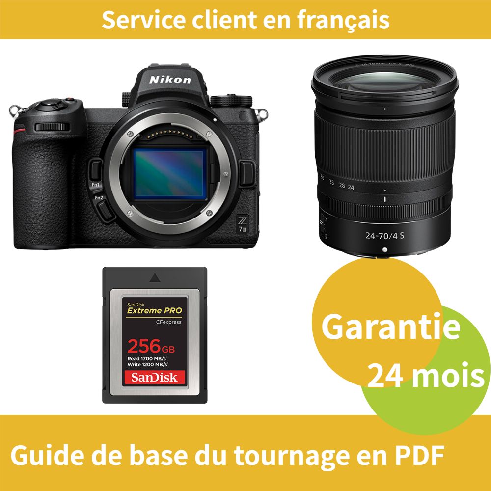 Nikon Z7 II Kit Z 24 70mm f4 Camera+SanDisk Extreme SD card PRO CFexpress Type B - vue 3