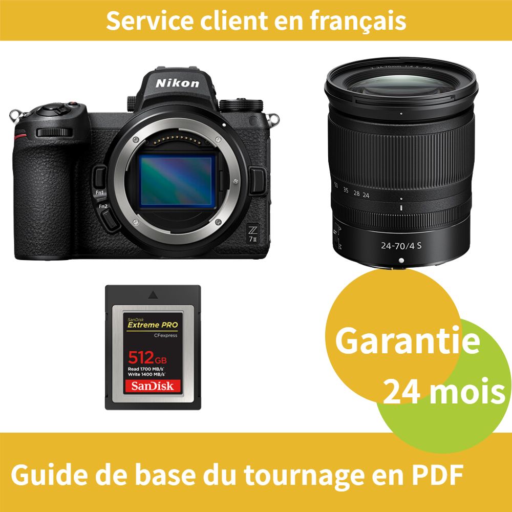 Nikon Z7 II Kit Z 24 70mm f4 Camera+SanDisk Extreme SD card PRO CFexpress Type B - vue 4