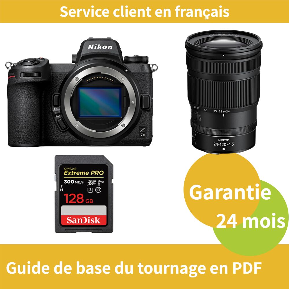 Nikon Z7 II Kit Z 24 120mm f4 Camera+SanDisk Extreme PRO carte SDXC UHS II - vue 2