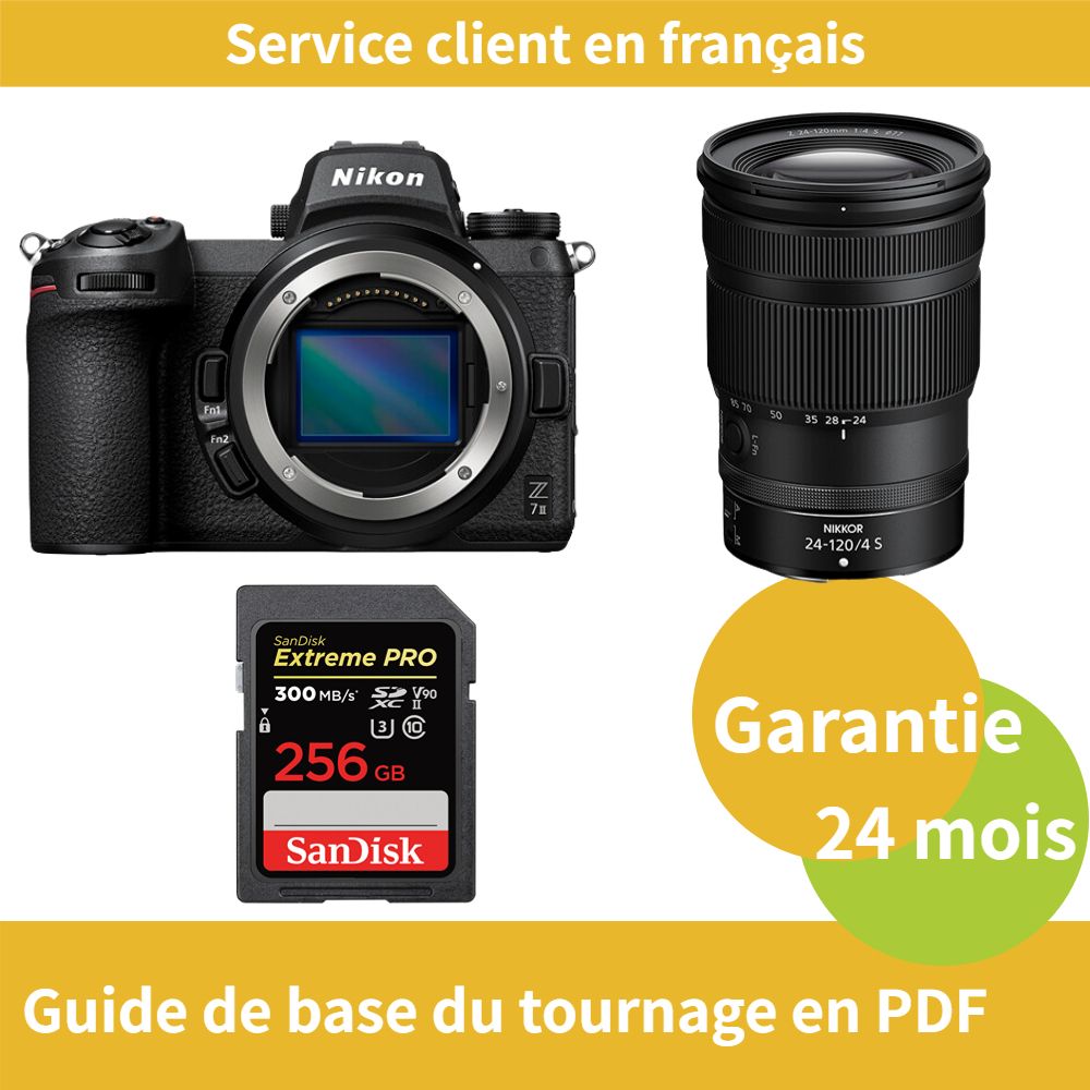Nikon Z7 II Kit Z 24 120mm f4 Camera+SanDisk Extreme PRO carte SDXC UHS II - vue 3
