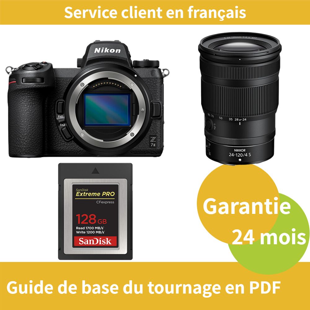 Nikon Z7 II Kit Z 24 120mm f4 Camera+SanDisk Extreme SD card PRO CFexpress Type B - vue 4