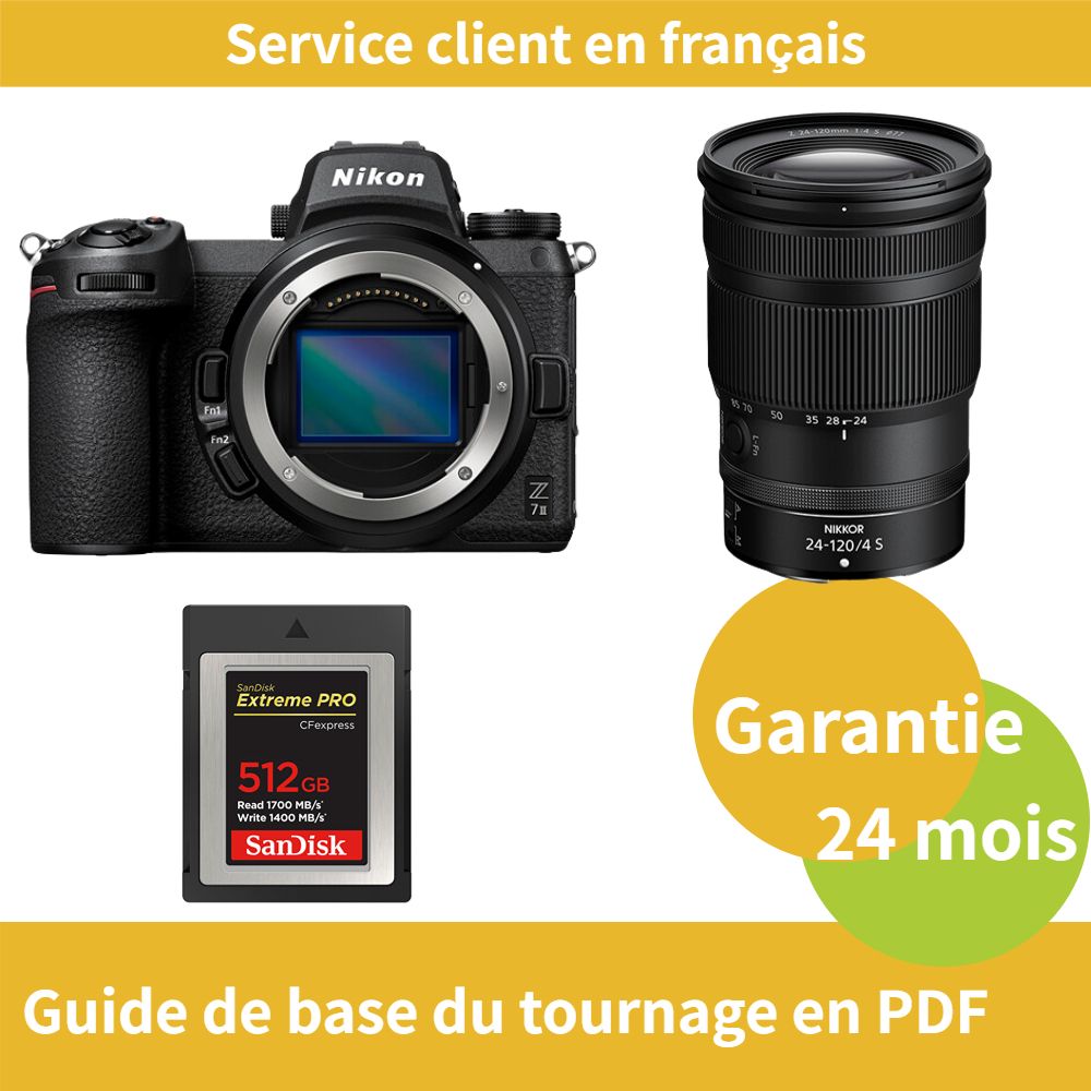 Nikon Z7 II Kit Z 24 120mm f4 Camera+SanDisk Extreme SD card PRO CFexpress Type B - vue 2