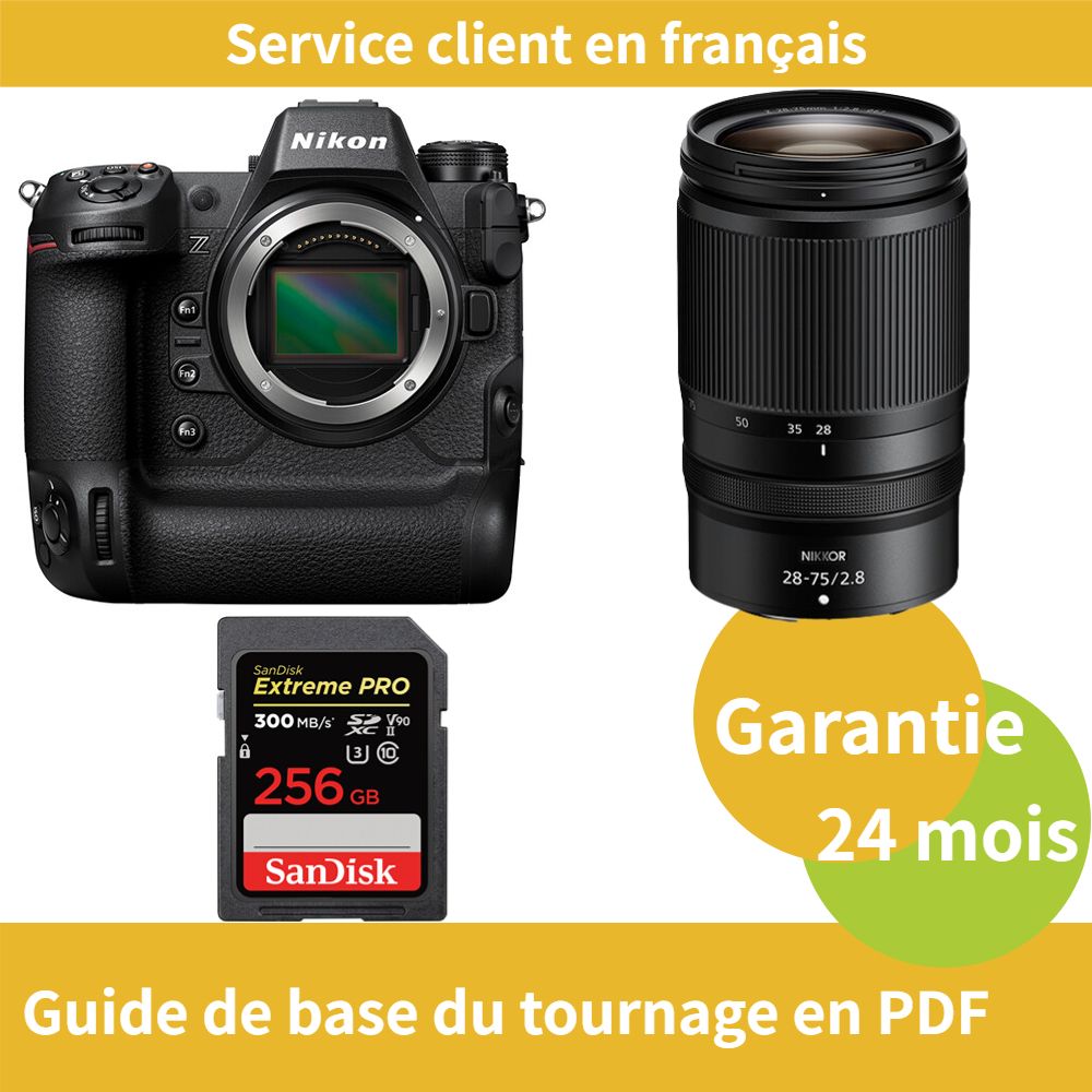 Nikon Z9 Camera+Objectif Nikon Z 28 75mm f2.8 NIKKOR+SanDisk Extreme PRO carte SDXC UHS II