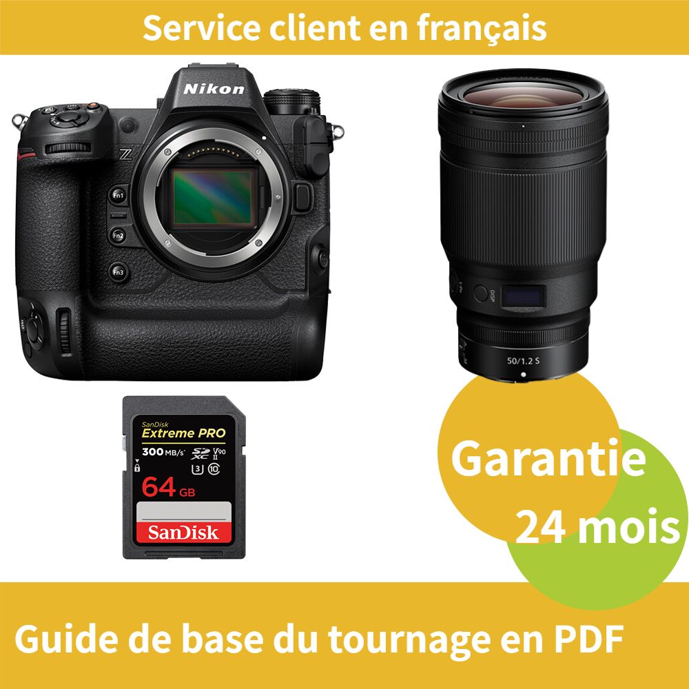 Nikon Z9 Camera+Objectif Nikon Z 50mm f1.2 Nikkor+SanDisk Extreme PRO carte SDXC UHS II