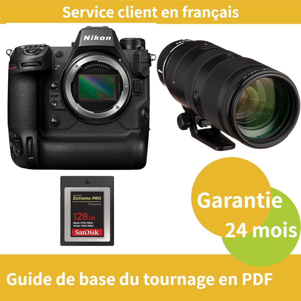 Nikon Z9 Camera+Objectif Nikon Z 70 200mm f2.8 VR NIKKOR+SanDisk Extreme SD card PRO CFexpress Type B