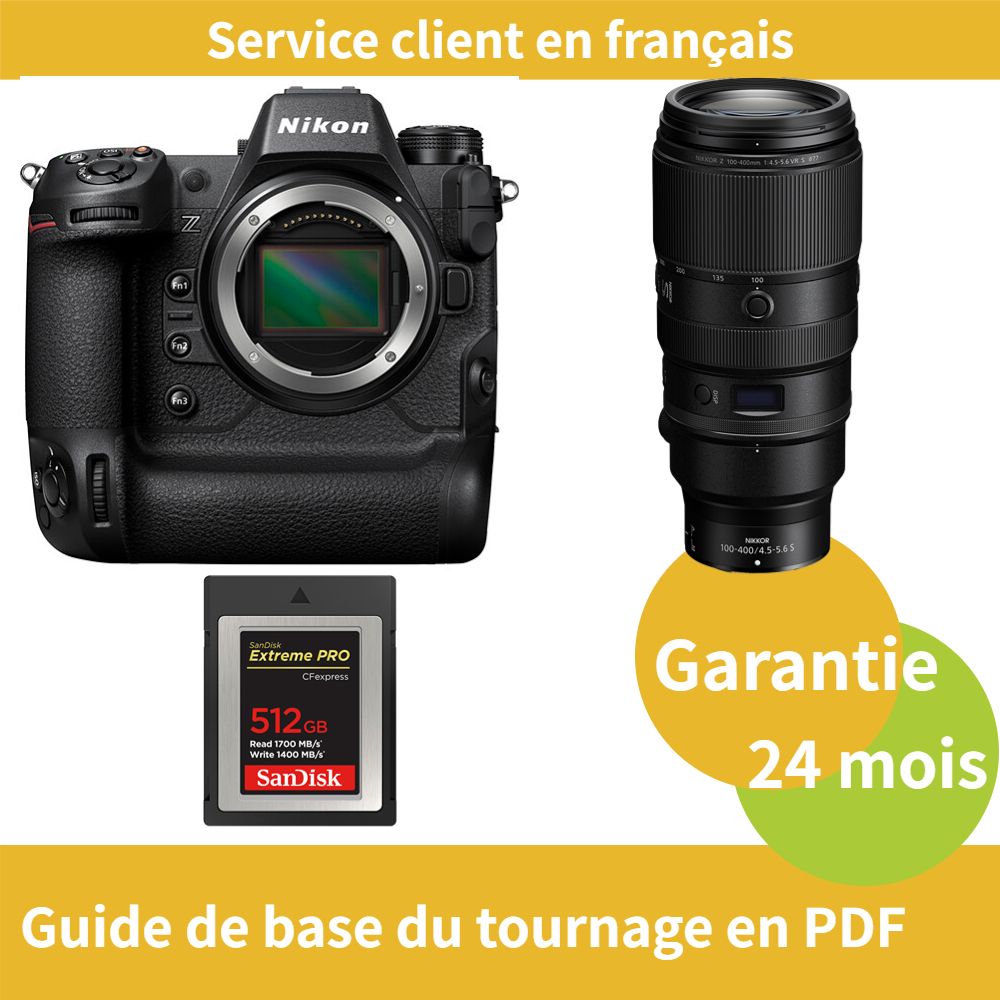 Nikon Z9 Camera+Objectif Nikon Z 100 400mm f4.5 5.6 VR NIKKOR+SanDisk Extreme SD card PRO CFexpress Type B - vue 3
