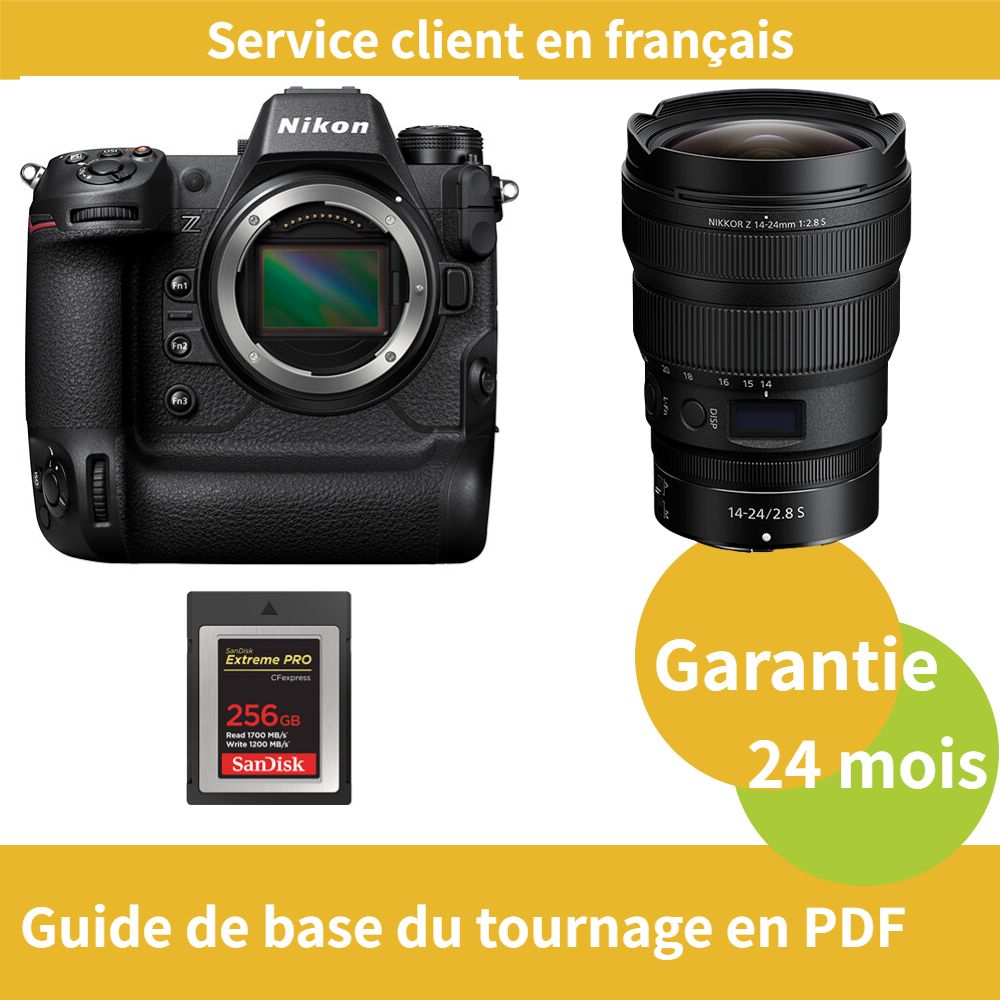 Nikon Z9 Camera+Objectif Nikon Z 14 24mm f2.8 NIKKOR+SanDisk Extreme SD card PRO CFexpress Type B - vue 3