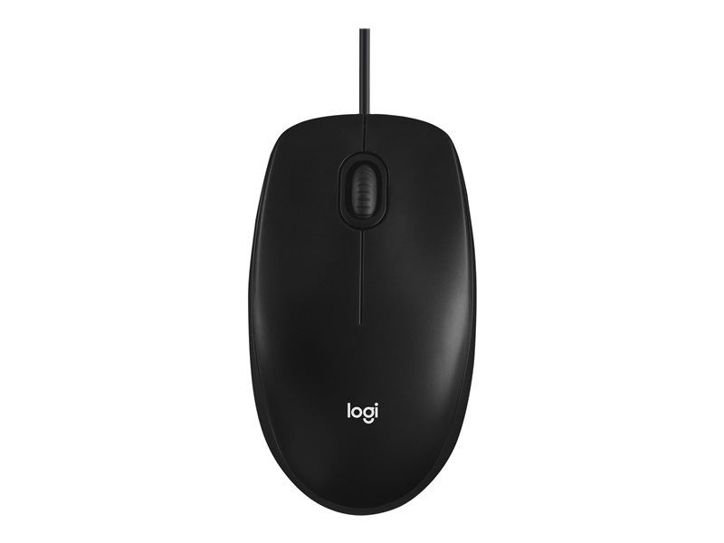 Logitech M100 - Souris - pleine taille - droitiers et gauchers - optique - 3 boutons - filaire - USB - noir