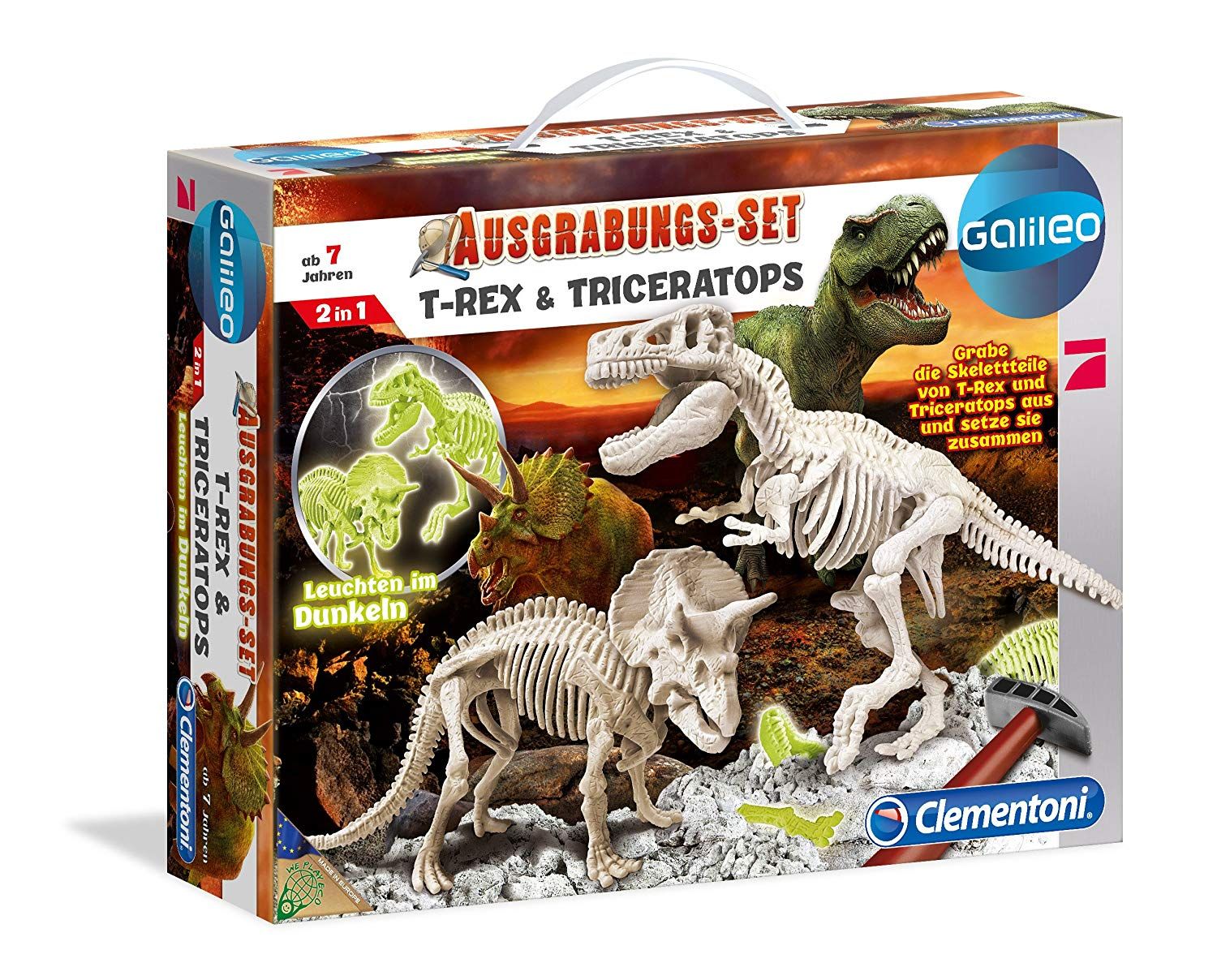 Clementoni Galileo Science Kit d’excavation pour petits explorateurs Jouet pour enfants à partir de Excavation de fossiles de dinosaures à ’aide d’un marteau et d’un burin - vue 7