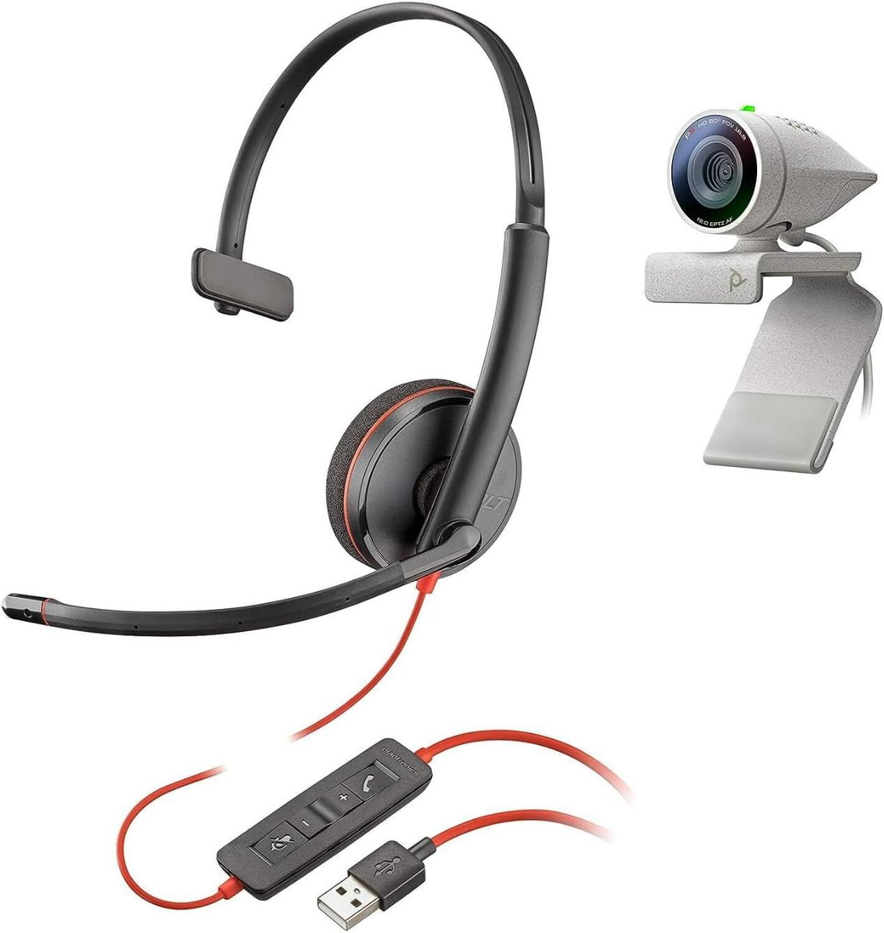 Poly Webcam Studio P5 & Blackwire 3210 Usb-A 1 Écouteur