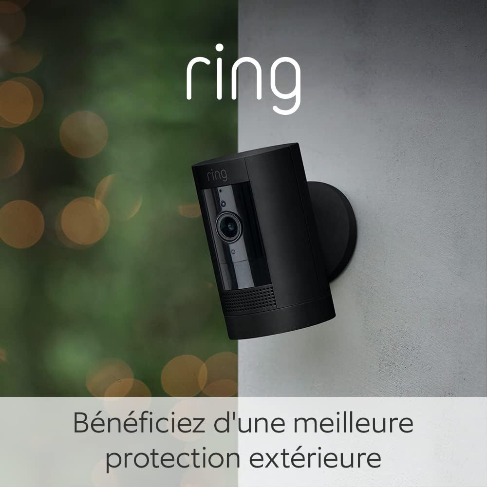 Caméra Extérieure Solaire (Stick Up Cam) | Caméra De Surveillance Extérieure Wifi Hd, Panneau Solaire, Audio Bidirectionnel, Fonctionne Avec Alexa | Essai Protect Gratuit 30 J. | 3 Caméras