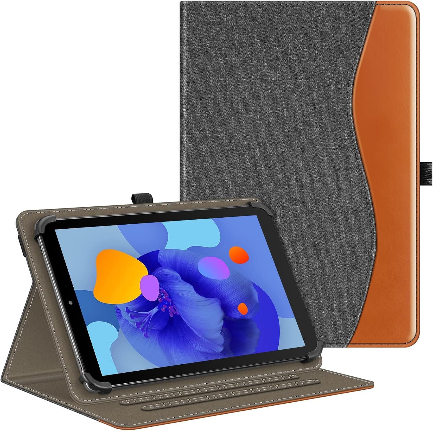 Coque Universelle Pour Tablette 10 Pouces, Housse Multipositions Pour Tablette Teclast, Blackview, Yestel, Yotopt, Meberry, Oscal Etc, Étui Tablette 9""-10.5""/10.9""/11"", Gris/Marron