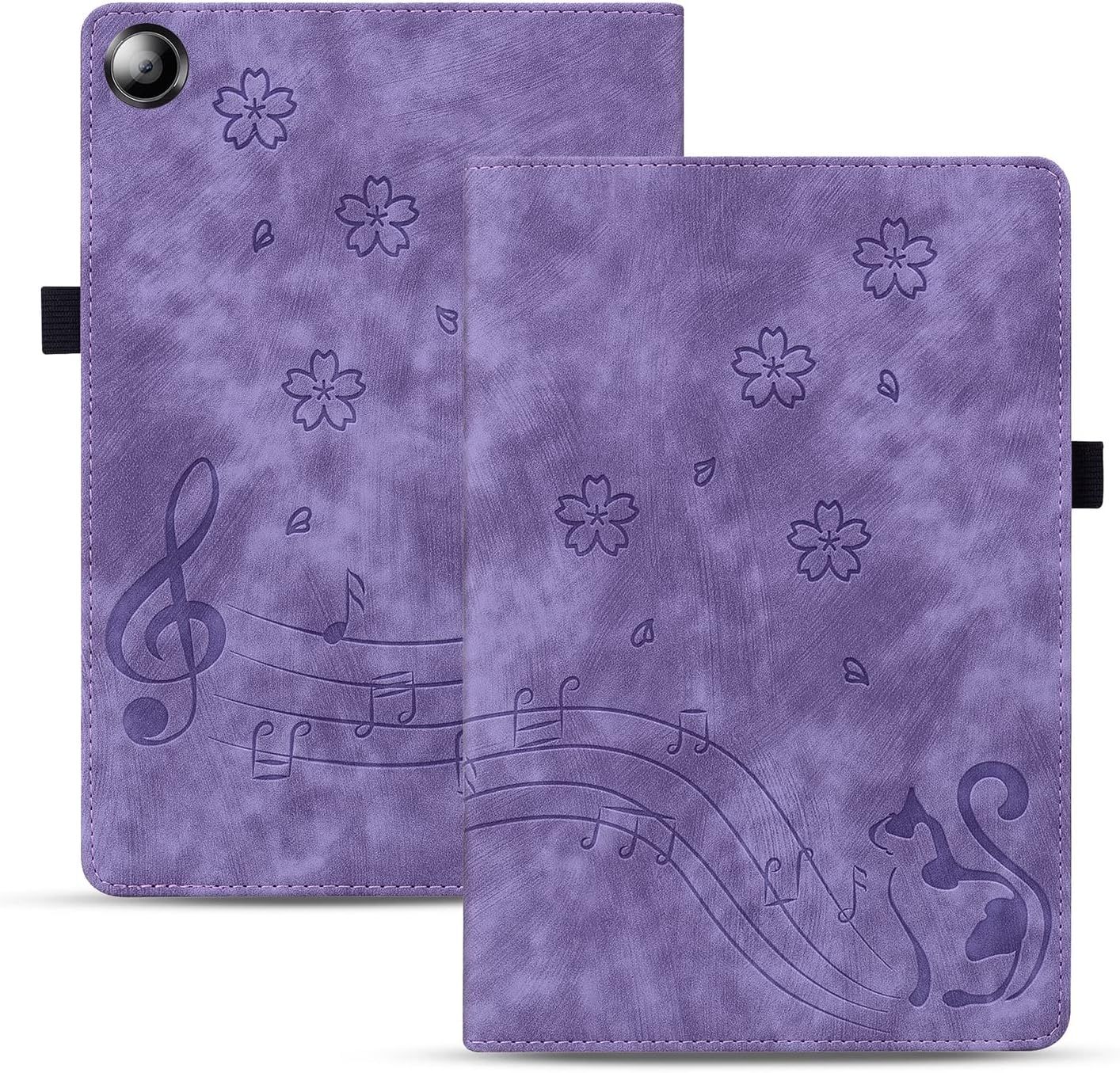 Coque Pour Tablette Lenovo Tab M10 Plus 3rd Gen 10.6 Pouces 2022(Tb125/Tb128) Pu Cuir Flip Cover Case Housse Étui Tablette Lenovo Tab M10 Plus 3rd Gen Étui Avec Support Fonction,Violet Chat