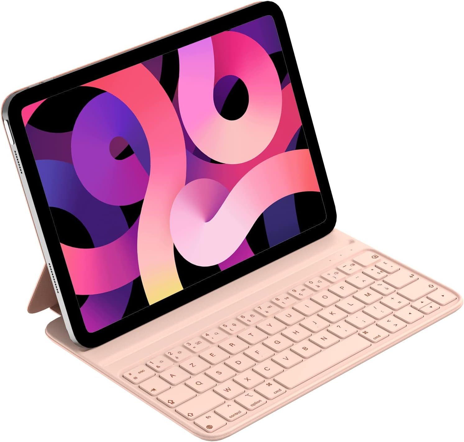 Clavier Ipad Air 11"" 2024 (M2),Clavier Ipad Pro 11,Compatible Avec Ipad Air 5/4&Ipad Pro 11"" (4Ème/3Ème/2Ème/1Ère Génération), Clavier Azerty, Angle Réglable, Chargement Magnétique,Ultra Fin Rose