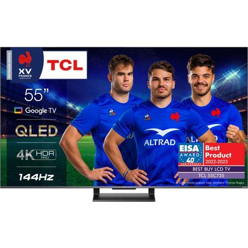 Tv Tcl 55C735 55'' Qled 4K Uhd Smart Tv Aluminium Brossé