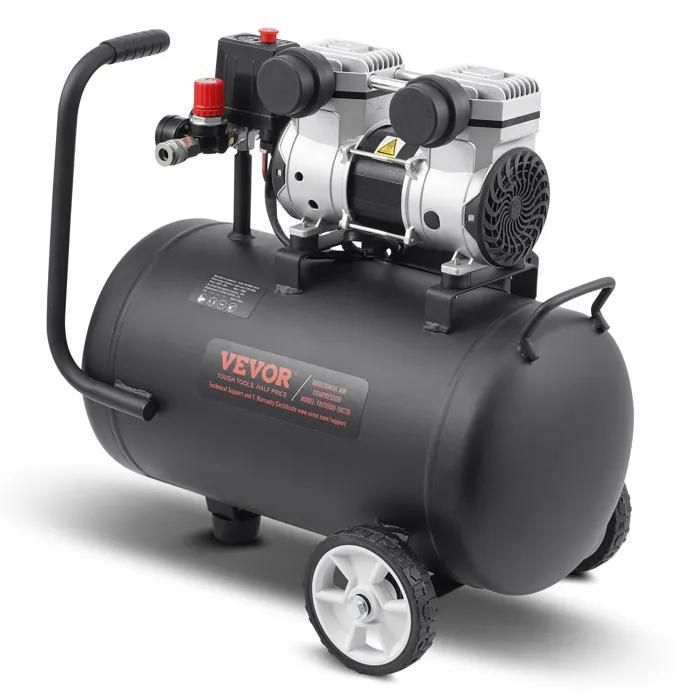 Compresseur d'Air Sans Huile-VEVOR- Réservoir Acier 30 L-650 W-pour Réparation Automobile, Gonflage Pneus, Peinture au Pistolet