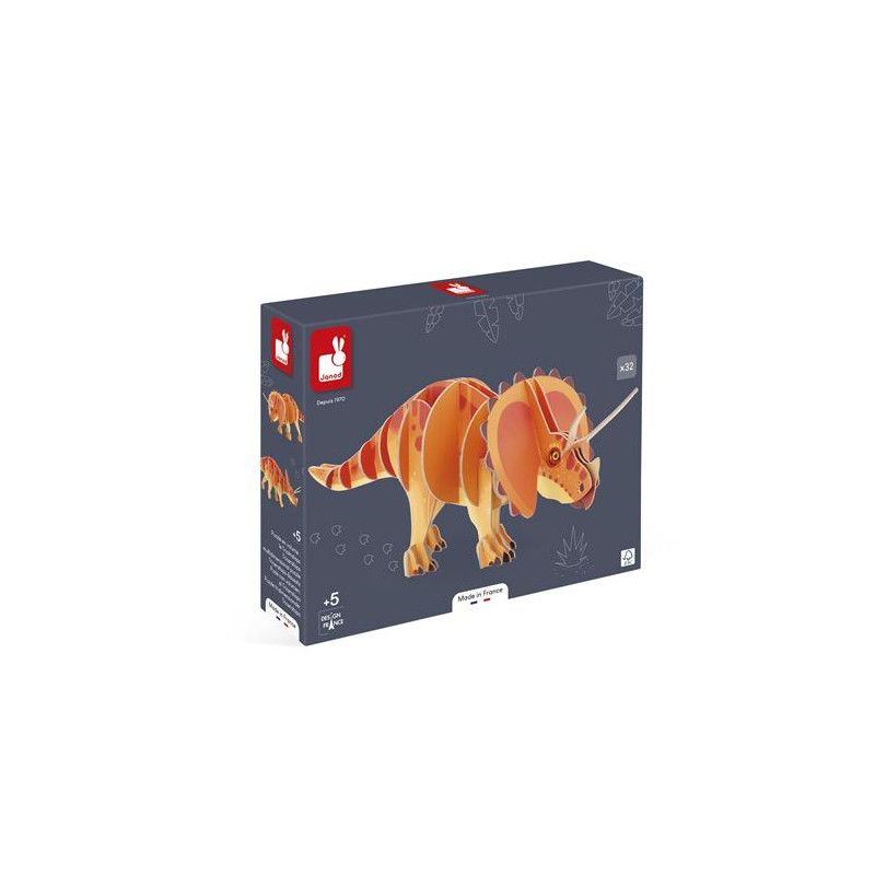 Puzzle 3D Janod Dino Le Tricératops 32 pièces - vue 3