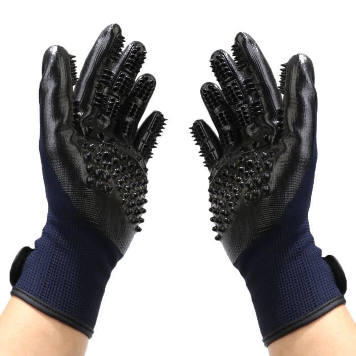 Gant De Toilettage Et De Massage Pour Animaux - Outil De Démêlage Pour Chat, Chien, Cheval (Bleu) L17041