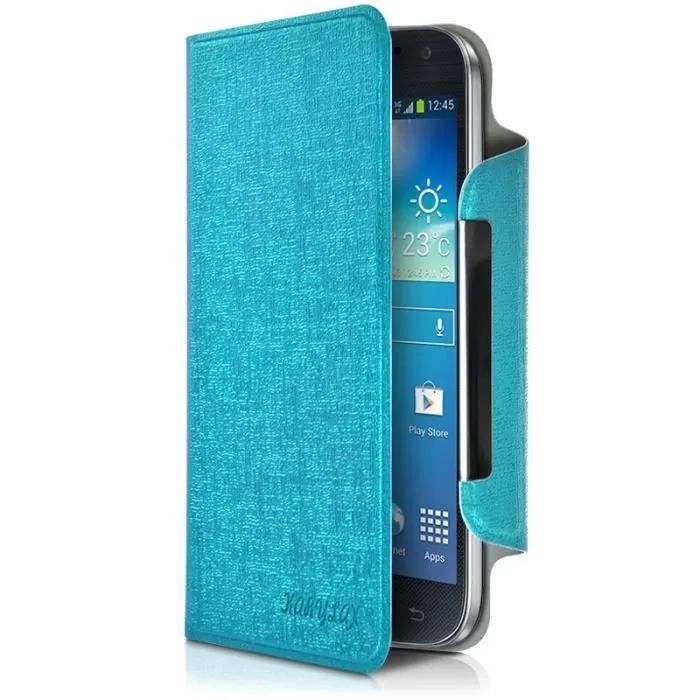 Housse Etui À Rabat Universel Xl Couleur Turquoise Pour Smartphone Sfr Starxtrem 4