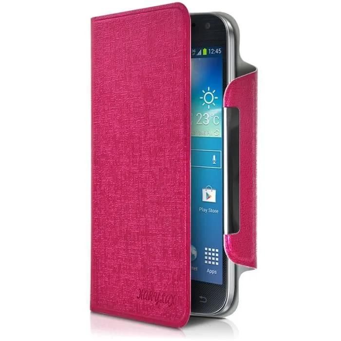 Housse Etui À Rabat Universel Xl Couleur Rose Fushia Pour Smartphone Sfr Starxtrem 4