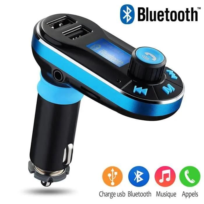 Kit Mains Libres Bluetooth Voiture Bleu Pour Apple Iphone 5, Iphone 5s, Iphone 6, Iphone 6s, Iphone 7