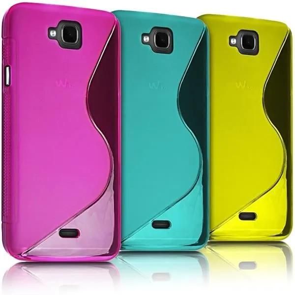 Lot De 3 Coques Translucides Rose - Bleu Ciel - Jaune Pour Wiko Slide + 3 Films