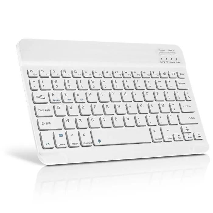 Clavier Blanc sans Fil Bluetooth AZERTY pour Tablette iOS Apple iPad / iPhone