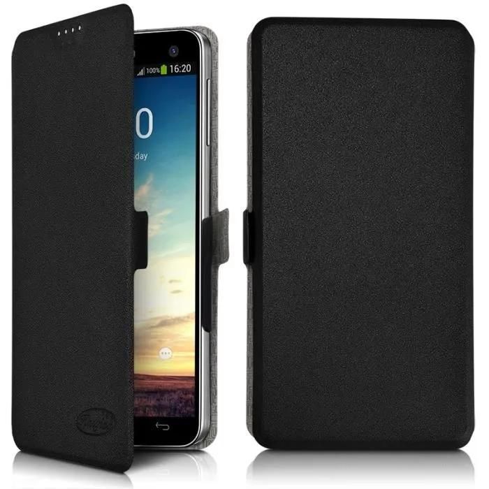 Etui De Protection Universel M Porte-Carte À Rabat Latéral Noir Pour Smartphone Echo Horizon Lite