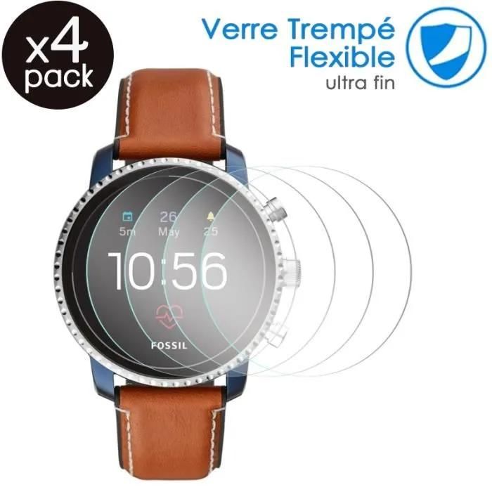 [Pack X4] Film De Protection En Verre Flexible Dureté 9h Pour Montre Connectée Fossil Q Nate