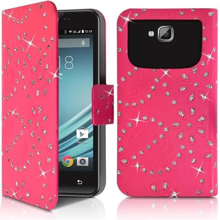 Housse Etui Portefeuille - Microsoft - Lumia 550 - Rose - Souple - Universel