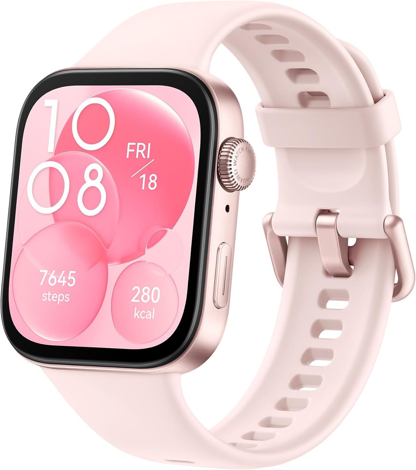 Watch Fit 3, Montre Connectée, Appels Bluetooth, Écran Amoled 1,82"", Gps, Gestion Polyvalente De La Forme Physique, Gestion Complète De La Santé, Jusqu'à 10 Jours D'utilisation Maximale, Rose