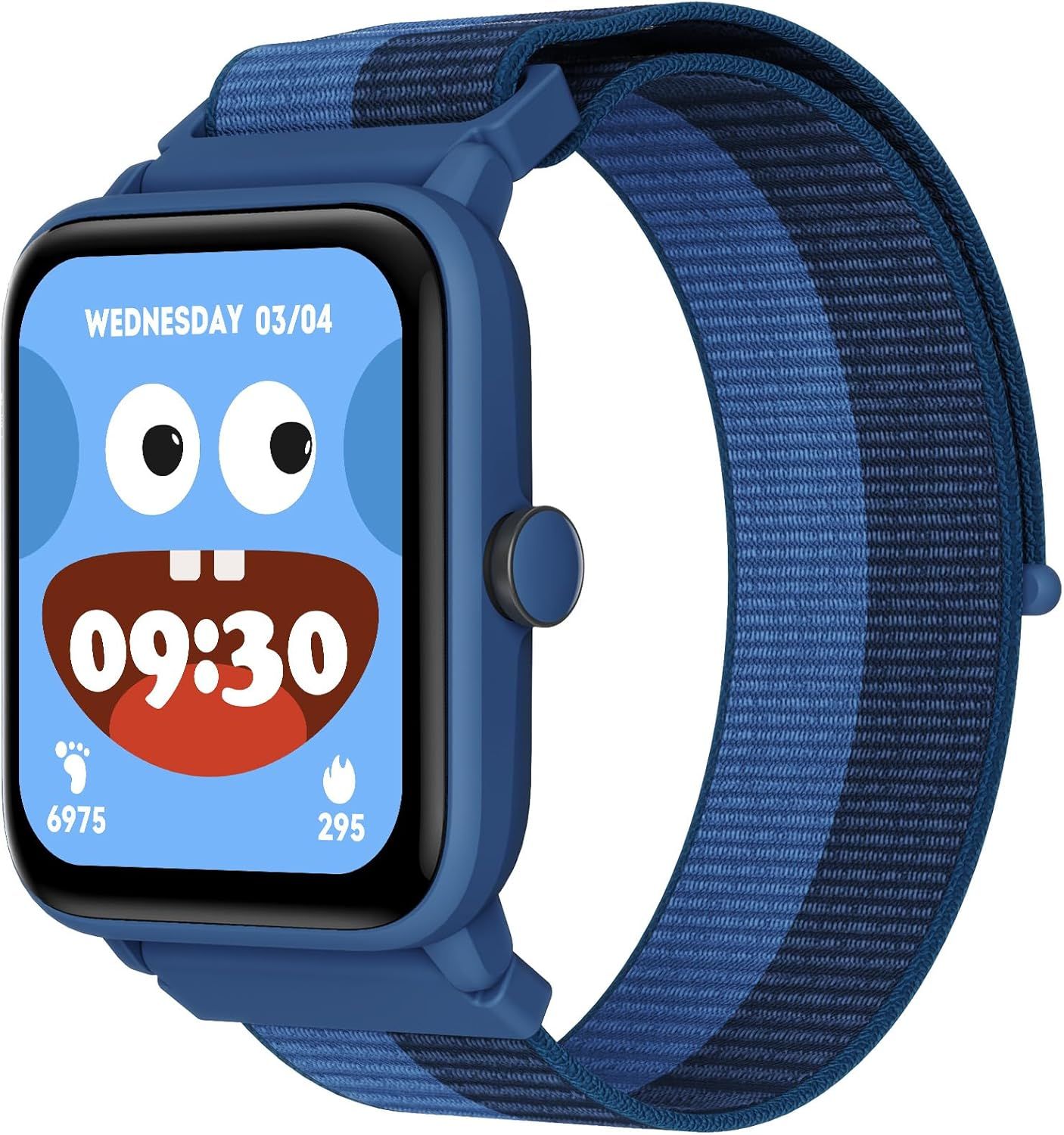 Montre Connectée Enfant, Montre Digitale Tactile Fille Garçon Avec Podomètre, Cardiofrequencemètre, Étanche 5 Atm, Moniteur De Sommeil, Réveil, Jeux De Puzzle Pour Âgés 3-14, Nylon