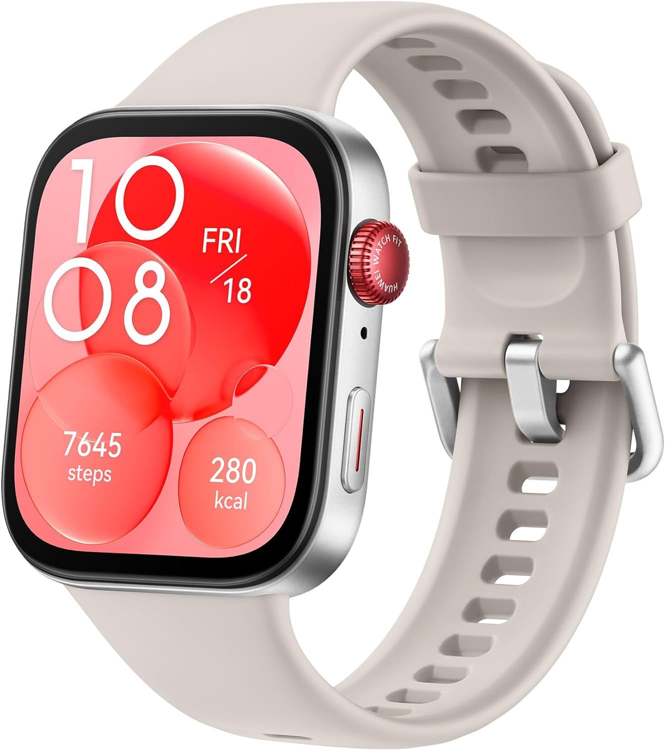 Watch Fit 3, Montre Connectée, Appels Bluetooth, Écran Amoled 1,82"", Gps, Gestion Polyvalente De La Forme Physique, Gestion Complète De La Santé, 10 Jours D'utilisation Maximale, Blanc De Lune