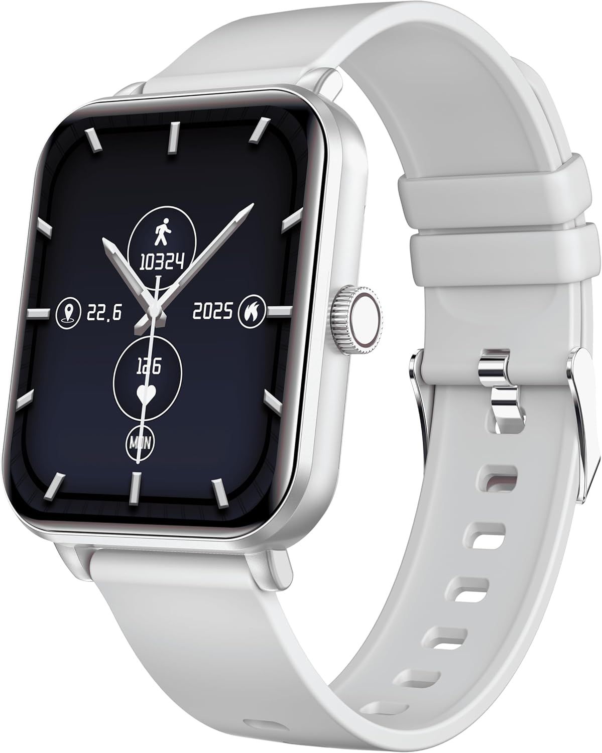 Smartwatch Myphone Watch Classic 2 Silver Grande Batterie De 260 Mah, Une Semaine D'autonomie, Appels Bluetooth, Grand Écran De 1,85 Pouces, Robustesse Ip65, Plusieurs Modes Sportifs, Application Spé