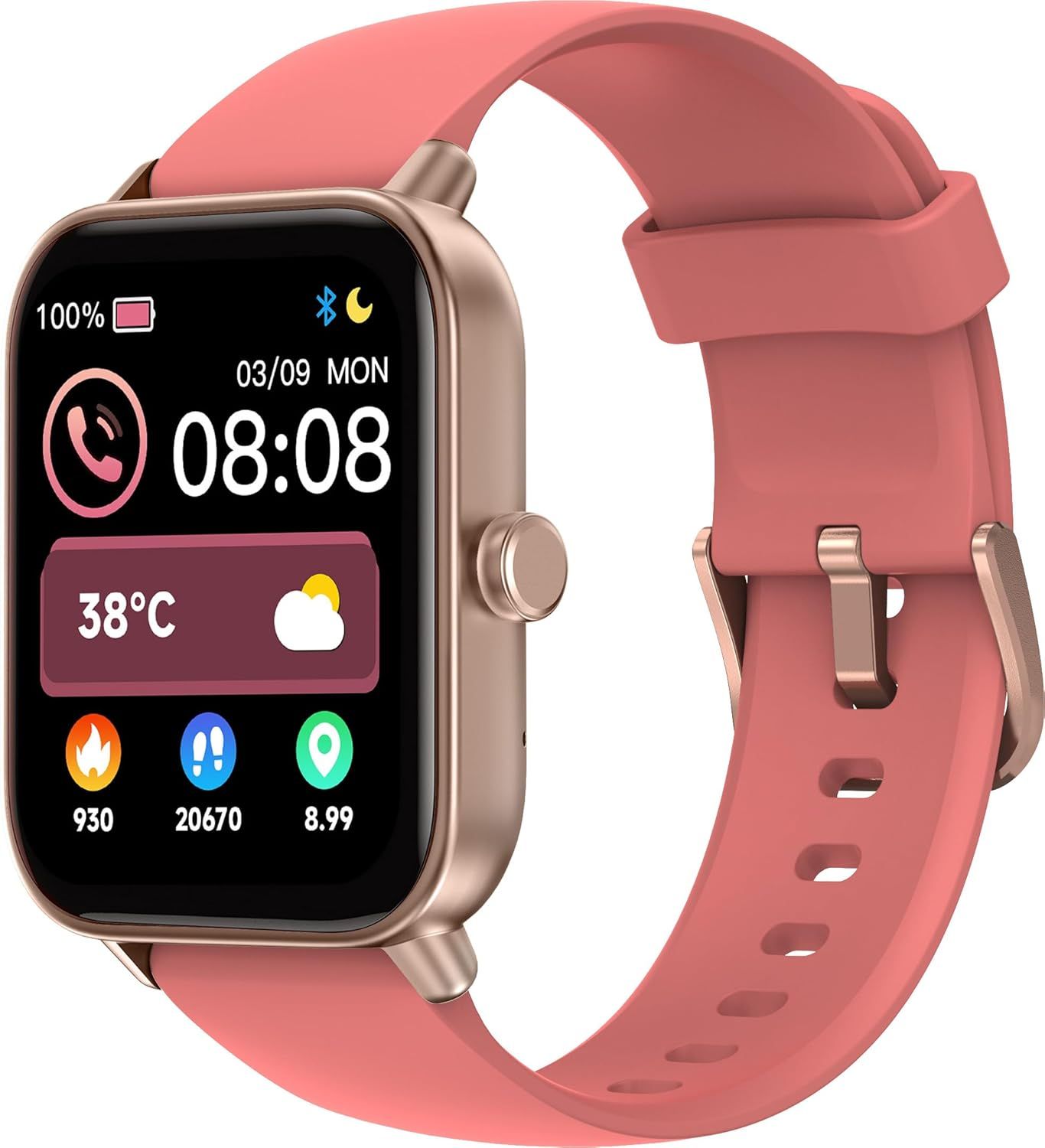 Montre Connectée Femme Avec Podometre, 1,8"" Smartwatch Motre Sport Avec 100 Sports, Repondre Appel Et Cardiofrequencemetre, Étanche Ip68 Natation, Compatible Avec Ios Et Android